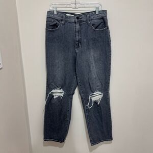 Candiani Denim‎ Milan black distressed straight jeans 14 32R